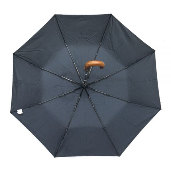 Ομπρέλα αυτόματη σπαστή με ξύλινη γυριστή λαβή γκρι Guy Laroche