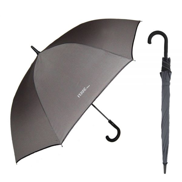Ομπρέλα  μεγάλη συνοδείας αυτόματη γκρι Ferré‎ Automatic Stick Umbrella