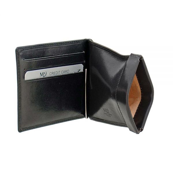 Leather Bank Note Wallet Marta Ponti Tagus Wallet Black