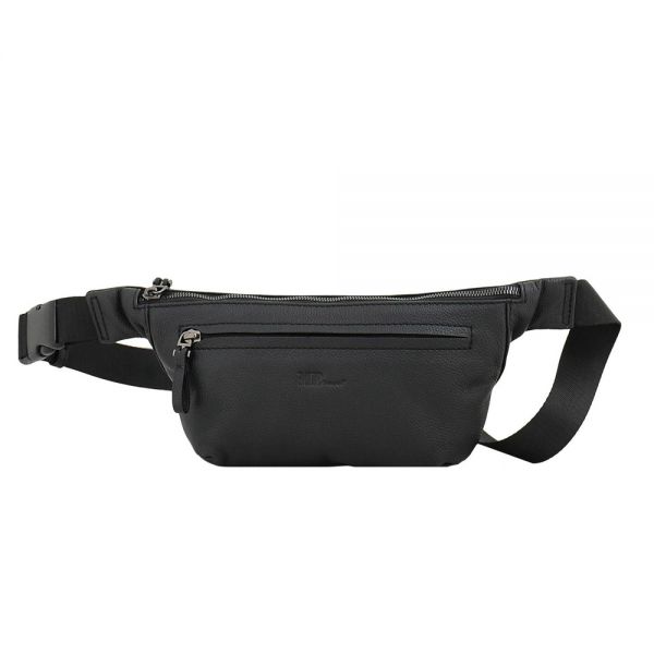 Leather Waist Bag Marta Ponti Paris Black