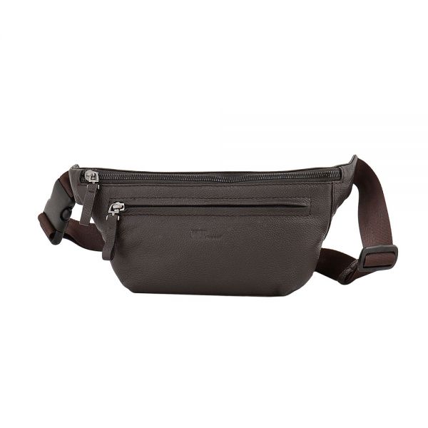 Leather Waist Bag Marta Ponti Paris Brown