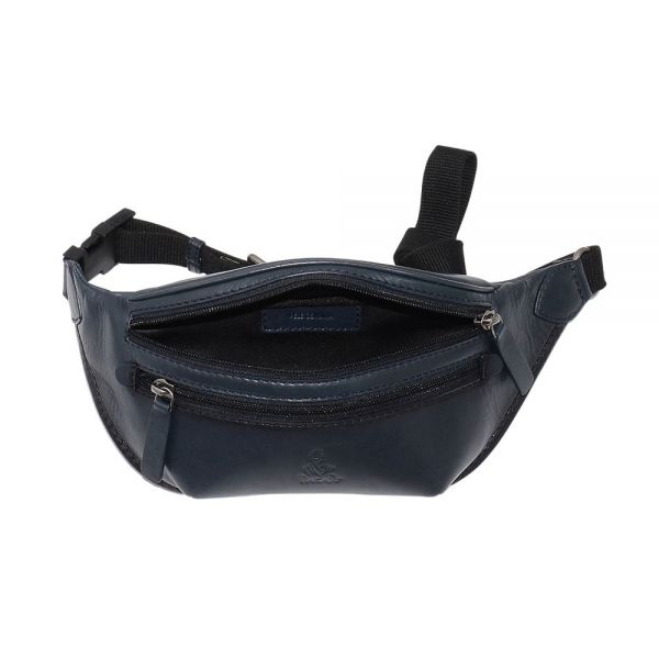 Τσαντάκι μέσης δερμάτινο μπλε Dakar Spray Leather  Waist Bag Blue