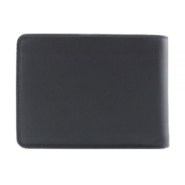 Leather Horizontal Wallet Diplomat MN 411 Black / Blue