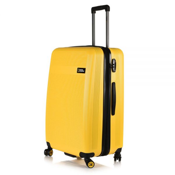 Large Hard Expandable Luggage 4 Wheels National Geographic Aerodrome L Yellow 76 x 50 x 30 cm