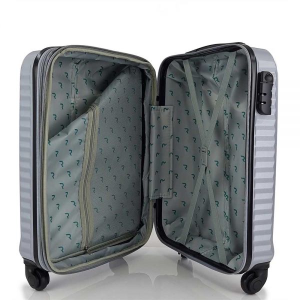 Cabin Hard Expandable Luggage 4 Wheels Green RB8071C 55 cm Silver