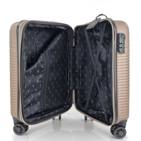Βαλίτσα σκληρή καμπίνας επεκτάσιμη χρυσή με 4 ρόδες Rain 4W Εxpandable RB9089 Luggage 55 cm Gold