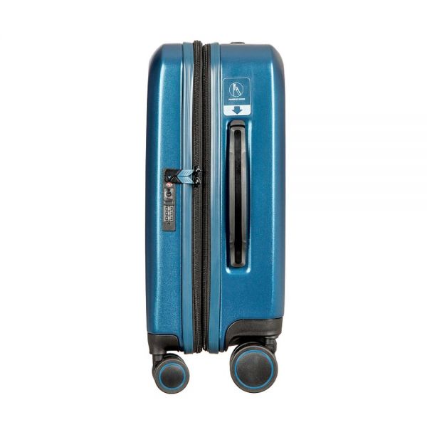 Βαλίτσα σκληρή  μικρή επεκτάσιμη μπλε με 4 ρόδες Verage Freeland Expandable 4w Spinner S Luggage Blue VG20062-19