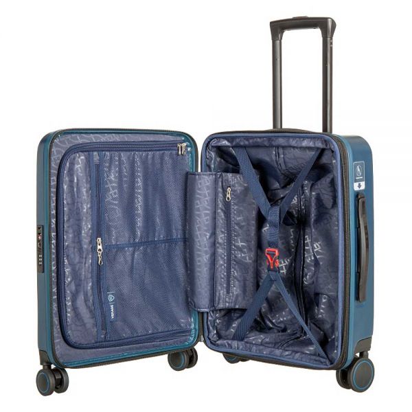 Small Hard Expandable Luggage 4 Wheels  Verage Freeland Blue VG20062-19