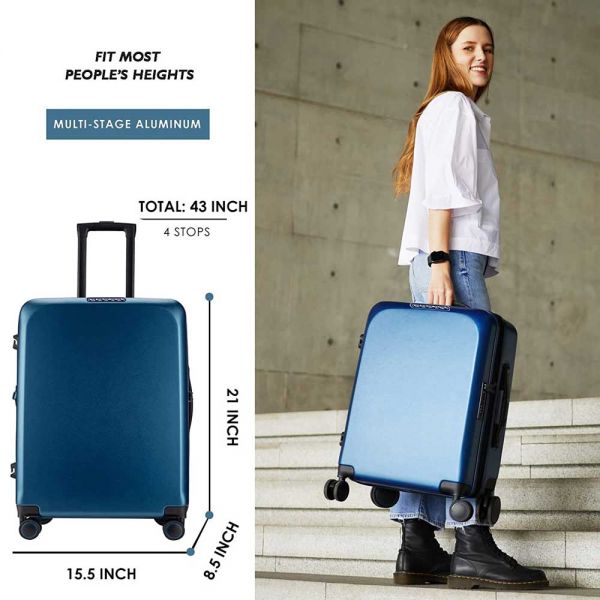 Small Hard Expandable Luggage 4 Wheels  Verage Freeland Blue VG20062-19