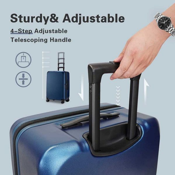 Small Hard Expandable Luggage 4 Wheels  Verage Freeland Blue VG20062-19