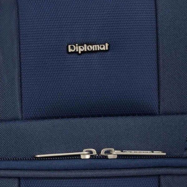 Βαλίτσα μικρή υφασμάτινη μπλε με τέσσερεις ρόδες Diplomat Rome S 615