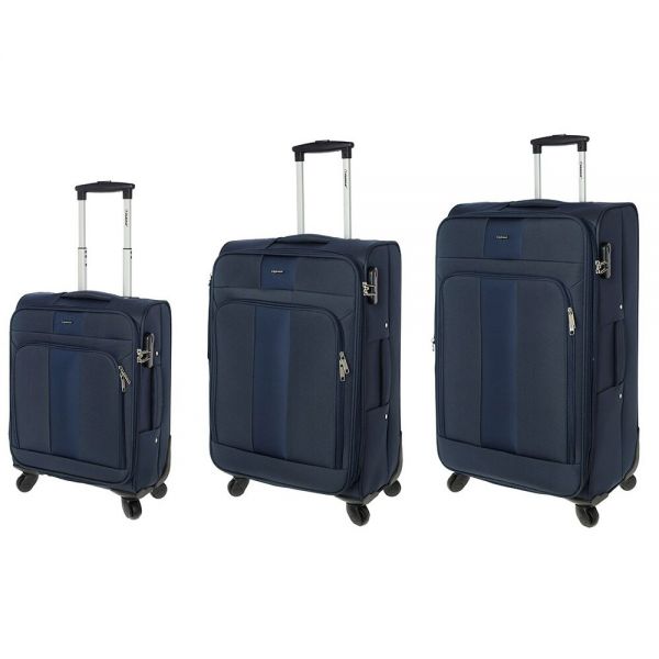 Large Soft Luggage 4 Wheels Diplomat Rome L Blue