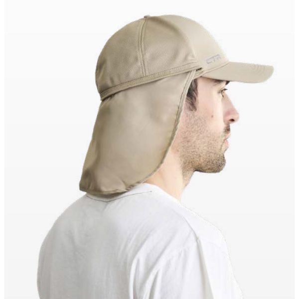 Summer UV Protection And Neck Cover CTR Nomad Shade Max Convertible Cap Beige