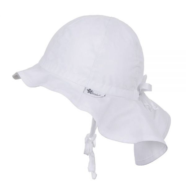 Καπέλο καλοκαιρινό βαμβακερό λευκό με αντηλιακή προστασία Sterntaler Flapper Hat