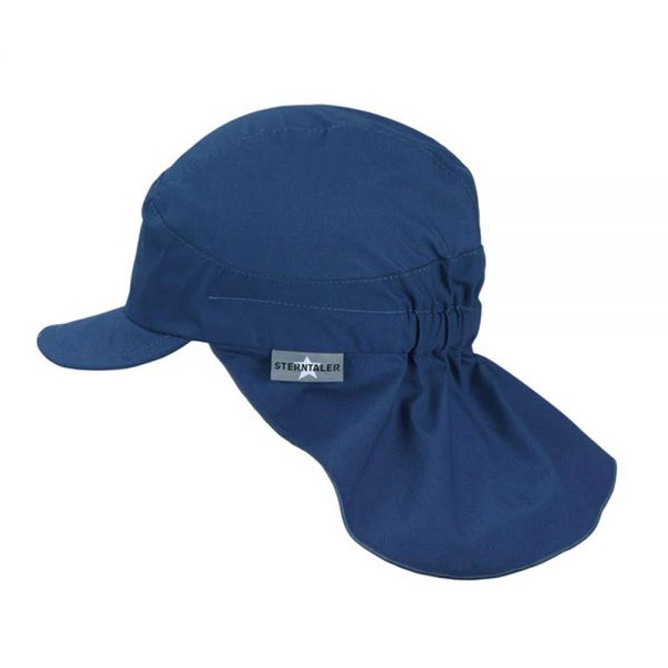Καπέλο τζόκεϊ καλοκαιρινό μπλε βαμβακερό με μπαντάνα και αντηλιακή προστασία Sterntaler