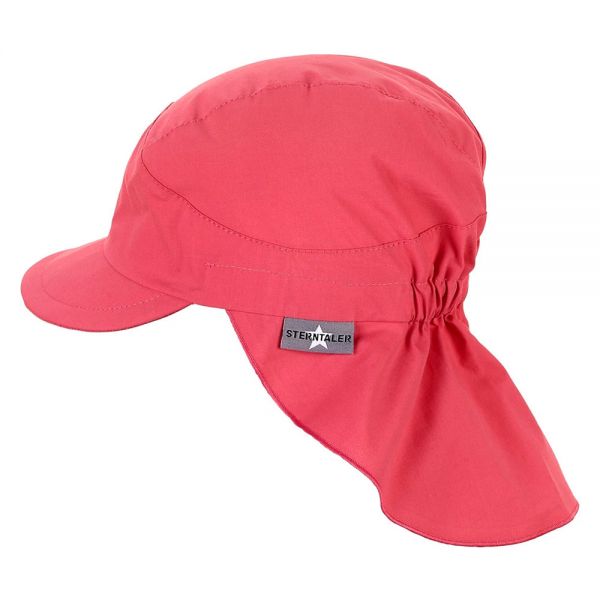 Καπέλο τζόκεϊ καλοκαιρινό ροζ βαμβακερό με μπαντάνα και αντηλιακή προστασία Sterntaler
