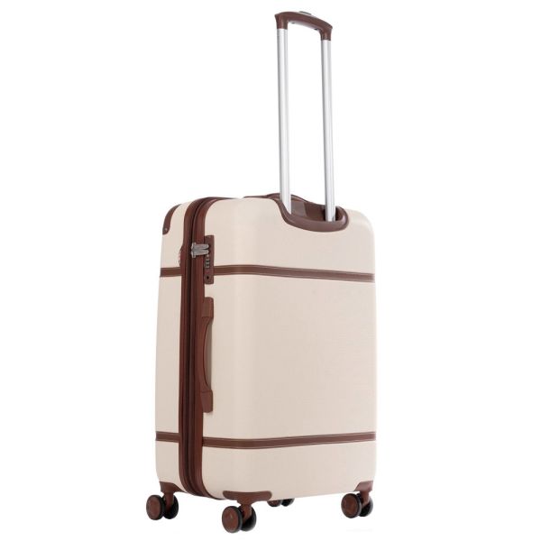 Medium Hard Expandable Luggage 4 Wheels Dielle 160 60 cm Ecru