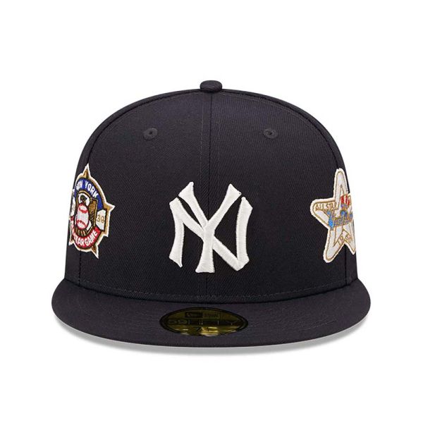 Summer Cap New York Yankees New Era 59Fifty Cooperstown Multi Patch Fitted Cap Navy