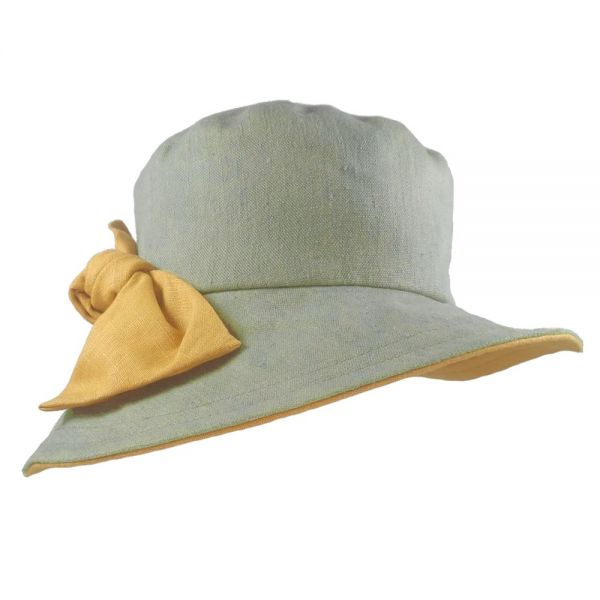 Women's Linen Hat With Bow Katerina Karoussos Sen Khaki