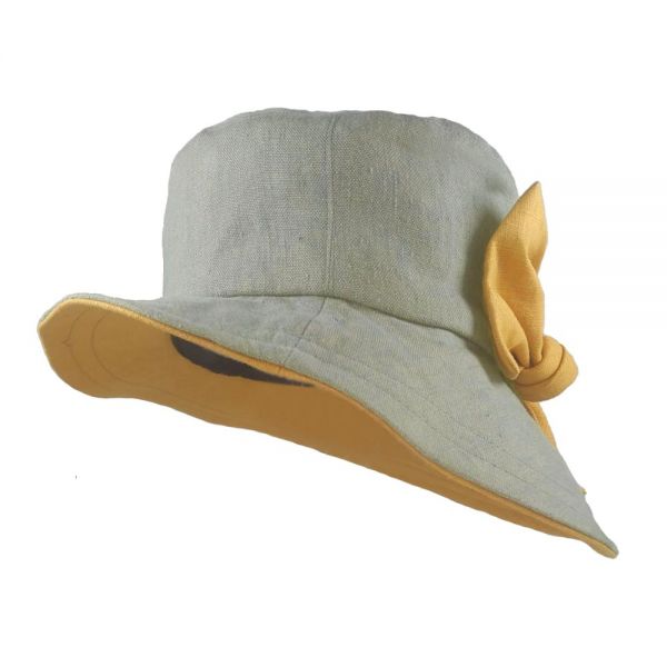 Women's Linen Hat With Bow Katerina Karoussos Sen Khaki