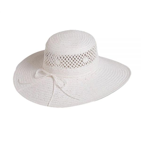 Καπέλο γυναικείο ψάθινο πλατύγυρο  λευκό  Women's Straw Hat