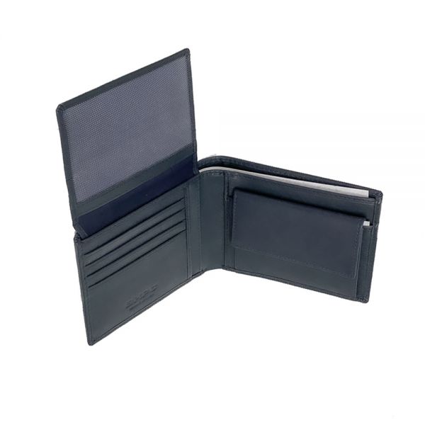 Men's Leather Horizontal Wallet Beverly Hills Polo Club Blue BH-134