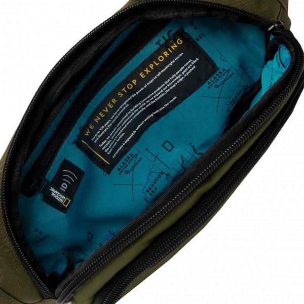 Τσαντάκι μέσης ανδρικό χακί National Geographic Ocean Waist Bag Khaki