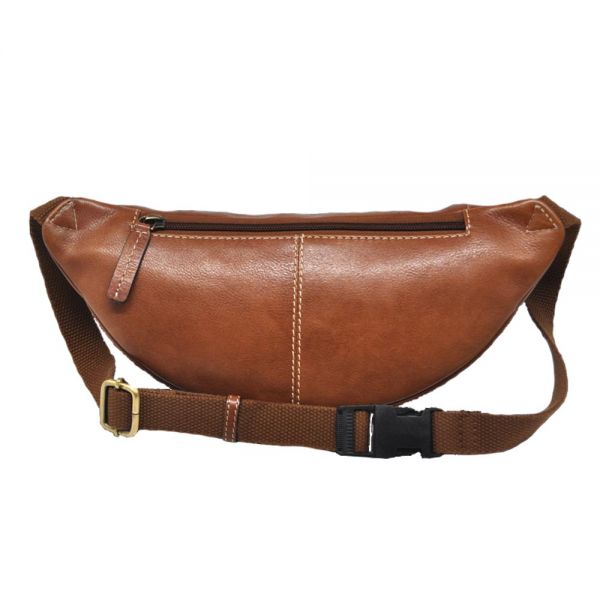 Leather Waist Bag Marta Ponti Legendary Cognac