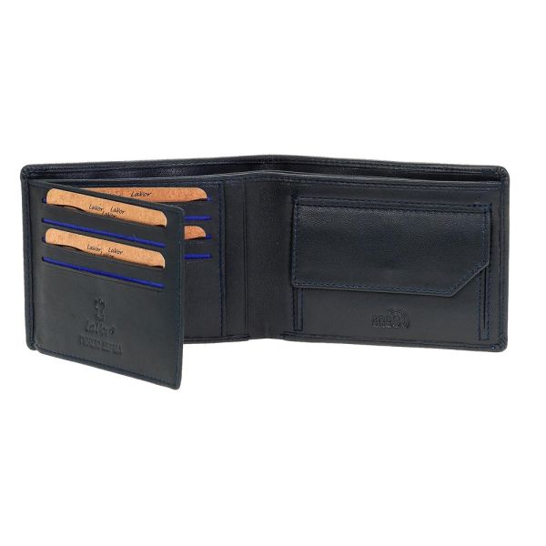 Men's Leather Horizontal  Wallet  LaVor 1-6027 Blue
