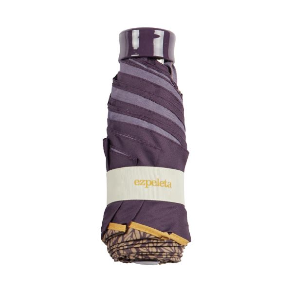 Manual Mini Folding Umbrella Ezpeleta Leaves Purple