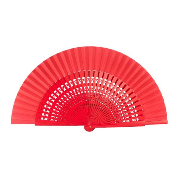 Wooden Perforated Fan Joseblay Red