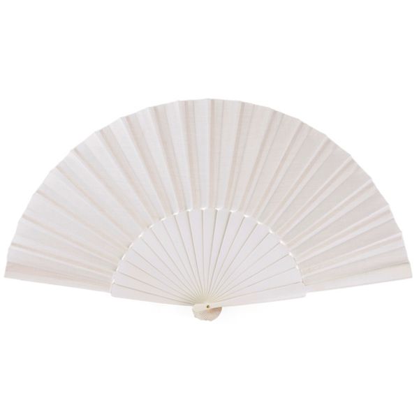 Extra Large Wooden White Fan With Linen Fabric Joseblay