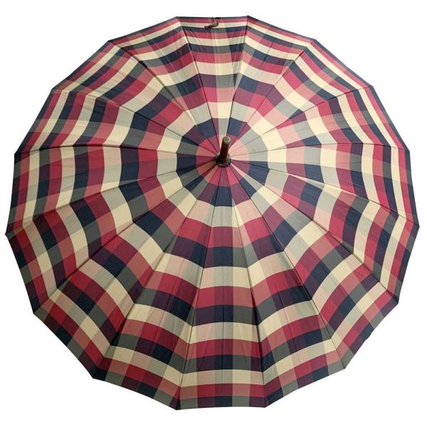 Long Manual Umbrella Guy Laroche Checked Bordeaux