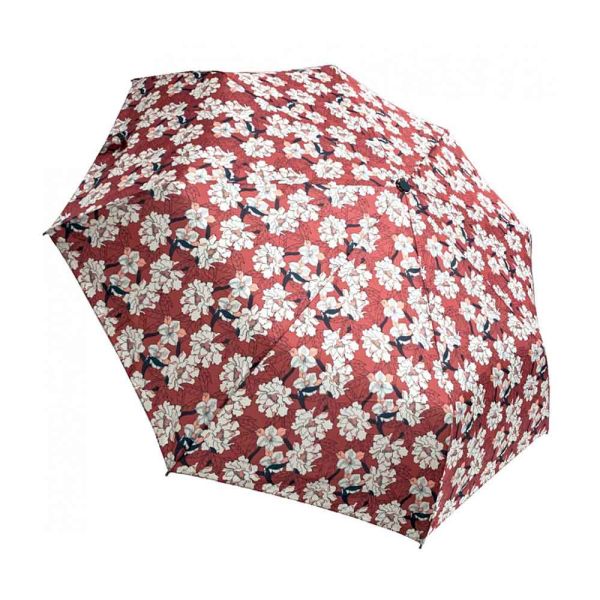 Ομπρέλα γυναικεία σπαστή αυτόματο άνοιγμα - κλείσιμο φλοράλ κεραμιδί Guy Laroche Automatic Open - Close Folding Umbrella Floral Cinnamon