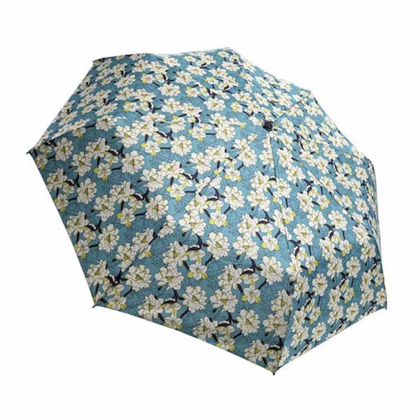 Automatic Open - Close Folding Umbrella Guy Laroche Floral Turquoise