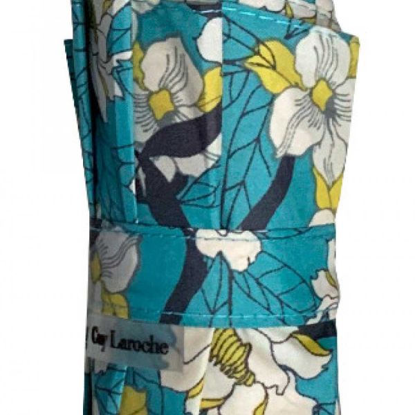 Automatic Open - Close Folding Umbrella Guy Laroche Floral Turquoise