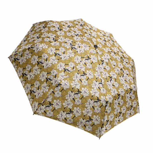 Automatic Open - Close Folding Umbrella Guy Laroche Floral Mustard