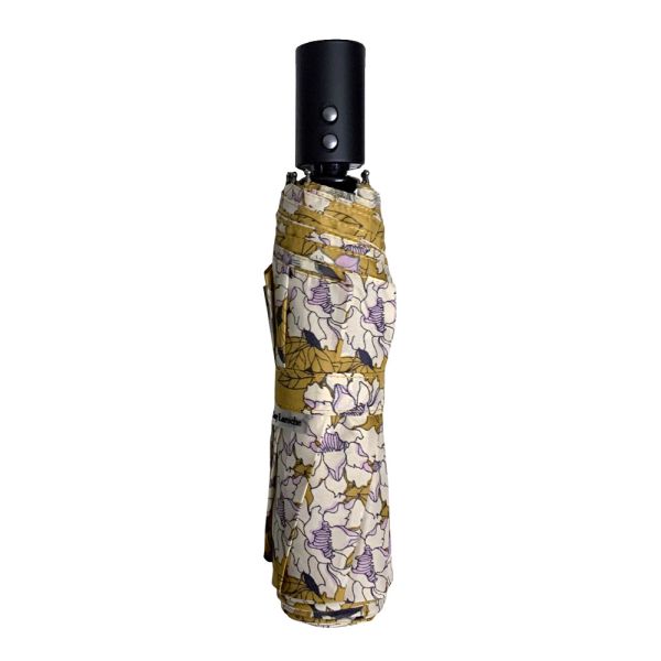 Ομπρέλα γυναικεία σπαστή αυτόματο άνοιγμα - κλείσιμο φλοράλ μουσταρδί Guy Laroche Automatic Open - Close Folding Umbrella Floral Mustard