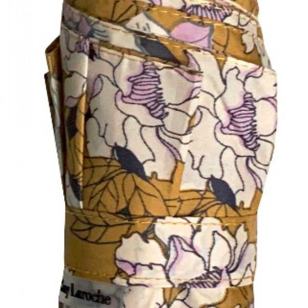 Automatic Open - Close Folding Umbrella Guy Laroche Floral Mustard