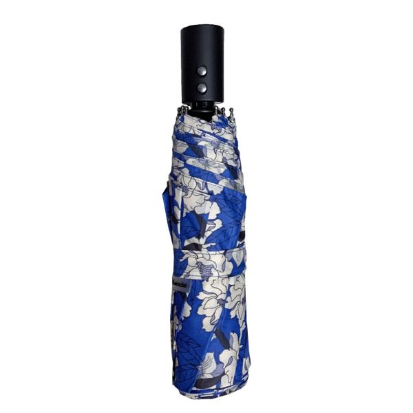 Automatic Open - Close Folding Umbrella Guy Laroche Floral Royal Blue