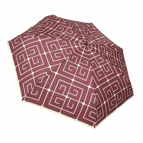 Ομπρέλα γυναικεία μίνι σπαστή βυσσινί Guy Laroche Mini Folding Umbrella Classic Logo Bordeaux