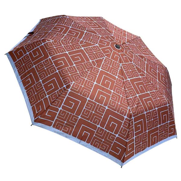 Ομπρέλα γυναικεία σπαστή καφέ Guy Laroche Folding Umbrella New Logo Brown