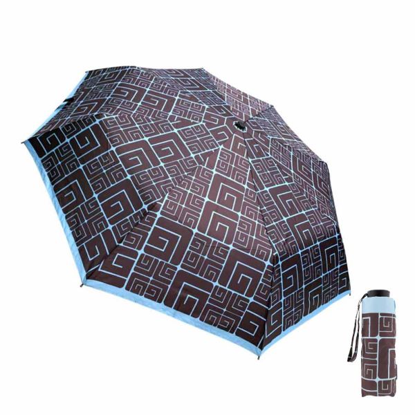 Ομπρέλα γυναικεία μίνι σπαστή καφέ Guy Laroche Mini Folding Umbrella New Logo Brown