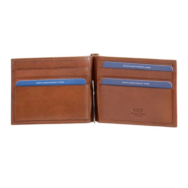 Leather Bank Note Wallet Marta Ponti Tagus Wallet B120356R Cognac