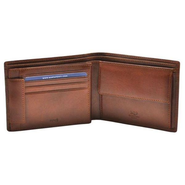Leather Men's Horizondal Wallet Marta Ponti Tagus B120363R Cognac
