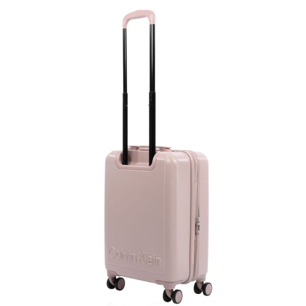 Βαλίτσα σκληρή καμπίνας επεκτάσιμη ροζ με 4 ρόδες Calvin Klein Upright Rider 20'' Putty