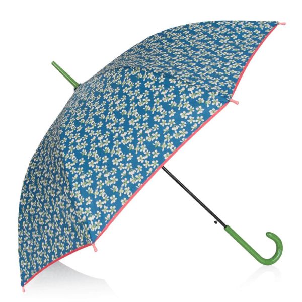 Ομπρέλα μεγάλη αυτόματη  αντιανεμική  μπλε φλοράλ Gotta Stick Umbrella Floral Blue