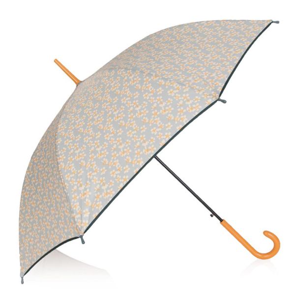 Ομπρέλα μεγάλη αυτόματη  αντιανεμική  γκρι φλοράλ Gotta Stick Umbrella Floral Grey