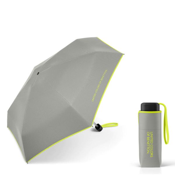 Ultra Mini Flat Folding Umbrella United Colors Of Benetton Forest Fog