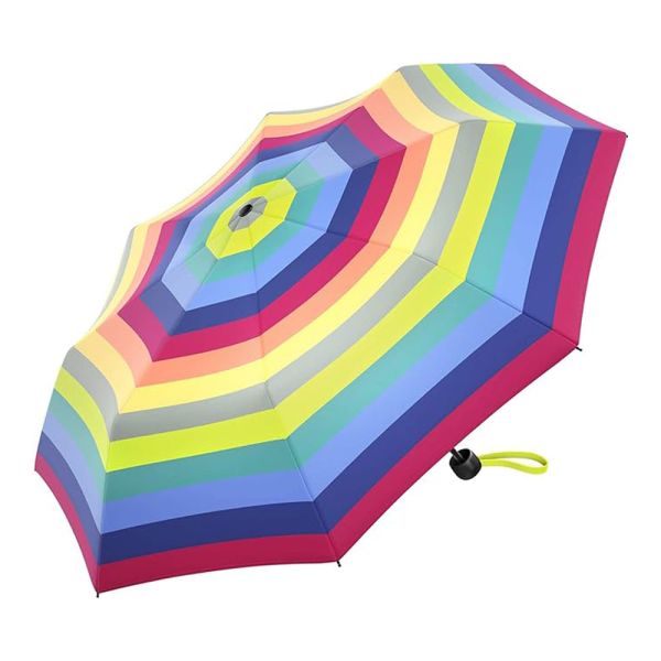 Folding Manual Umbrella United Colors of Benetton Multistripe Lime Punch